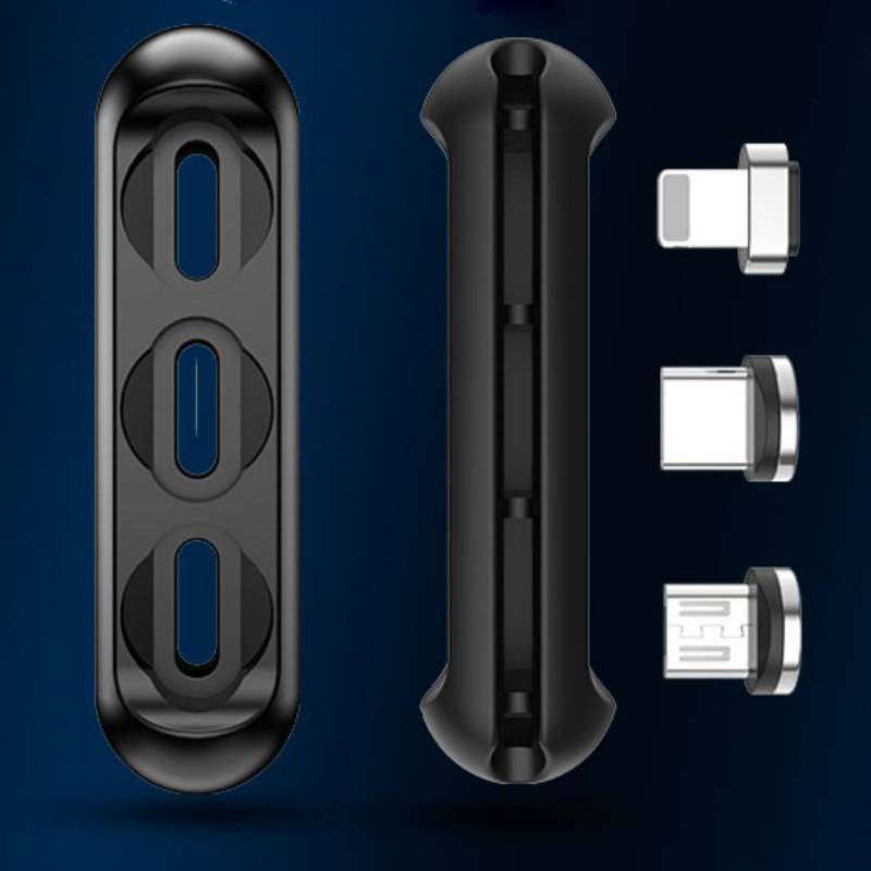 Magnetyczny wtyk kablowy klips do kabla IPhone Micro USB typ C przenośny schowek magnes Adapter złącze silikonowy pojemnik