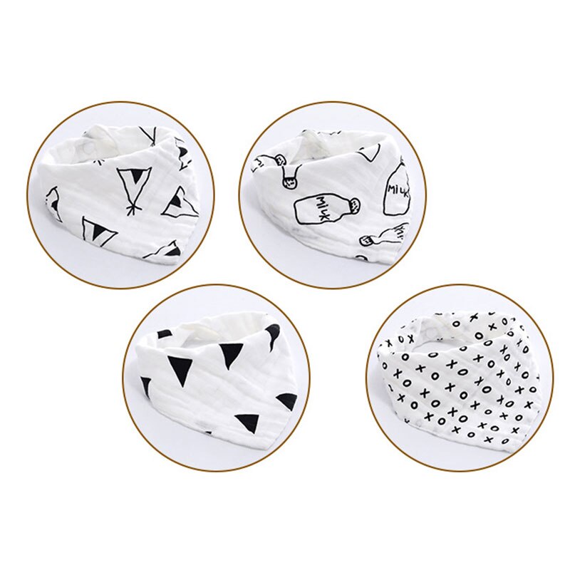 Mooie Baby Slabbetjes Jongen Meisje Bandana Water Absorberen Bib Burp Doek Driehoek Cartoon Katoenen Baby Sjaal Burp Dubbele Snap Baby accessoire