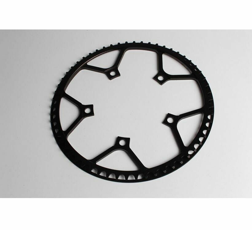 Litepro bike 130 bcd opvouwbare racefiets crankstel 170mm crankstel kettingblad 45-58t met kettingbouten voor single speed 6.5mm: Zwart kettingblad