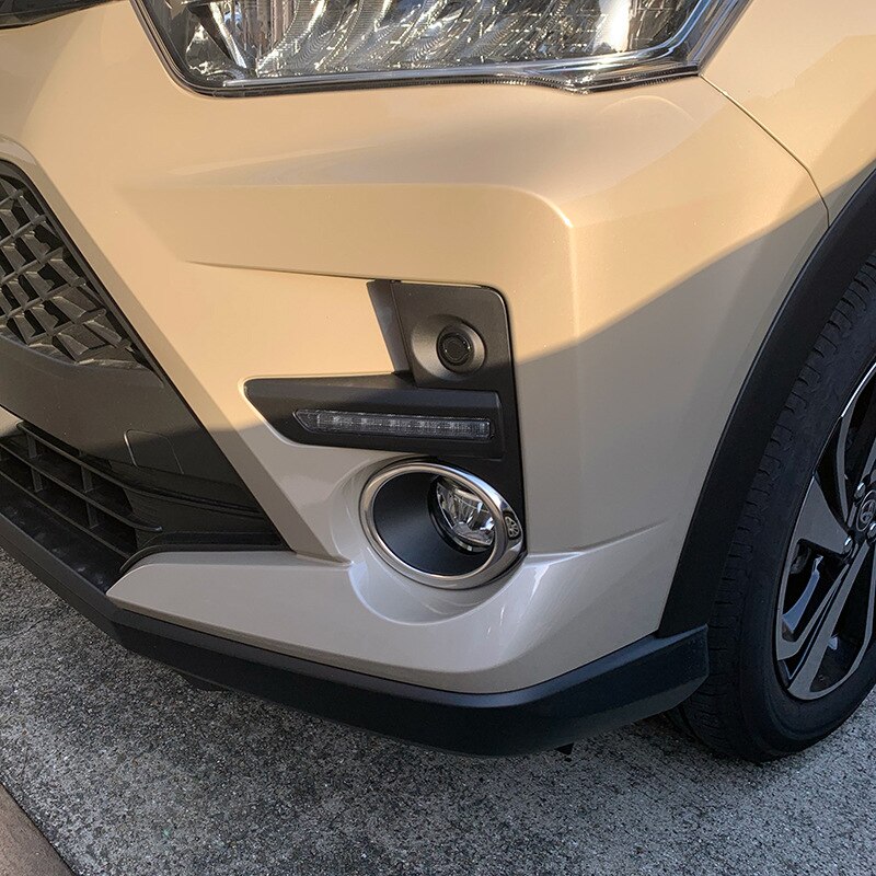 for Toyota Raize A200A/210A Stainless Steel Car Front Fog Lamp Cover Protectors Trim Turn Signal Ring Frame Accessories