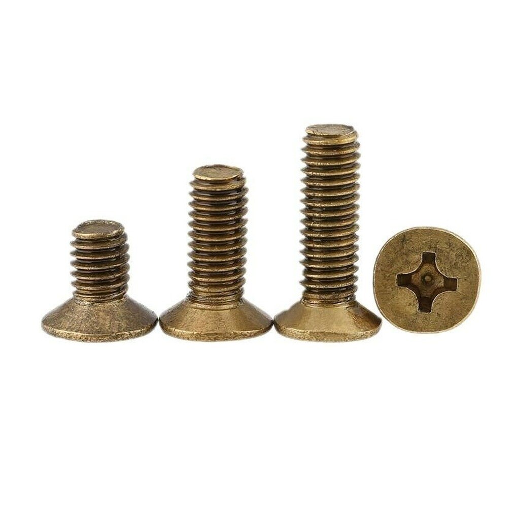 50 stuks  m2 m 2.5 m 3 koperen verzonken kruiskopschroeven / platkop kruiskopschroeven