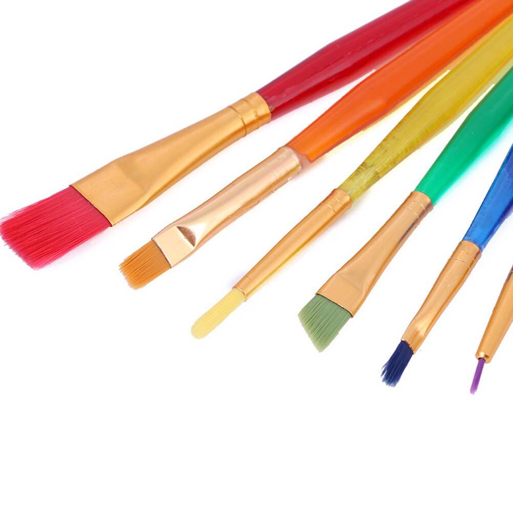 6 uds diferentes tamaños para niños pinceles pintura de colores Set de pinceles y brochas de artista para principiantes y niños de la pintura práctica surtidos Color