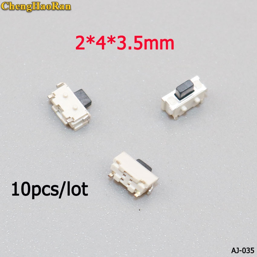 ChengHaoRan 2*4*3.5MM reed tap side press micro switch shrapnel side button reset switch set 10