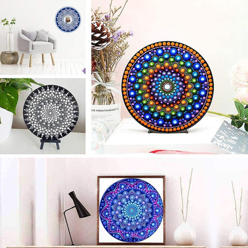 8 stücke Schwarz Runde Karton Mandala Malerei Papier DIY Kartonagen für Künstler Maler