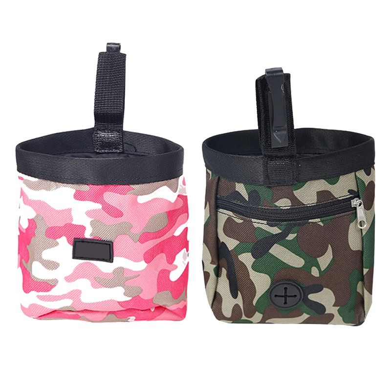 Grønn/rosa kjæledyr hund valp veske gå mat godbit snack bag smidighet agn treningslommer midje oppbevaring hold mat container bag