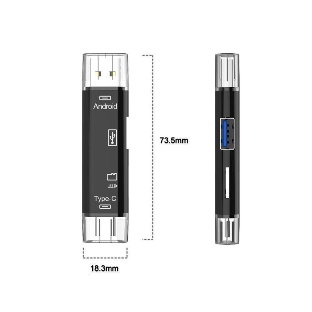 5 em 1 usb 3.0 tipo c/usb/micro usb leitor de cartão de memória tf, adaptador otg, driver de flash.