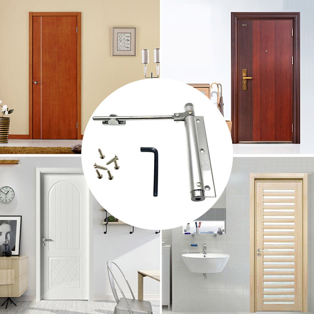 Pneumatic Type Spring Automatic Door Closer Mute Door Mounted Stops Adjustable YE