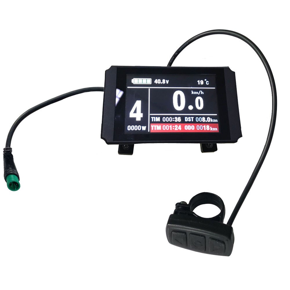 Ebike 24/36/48/60/72v KT LCD3 LCD8H LED affichage pour KT contrôleur LCD8 avec connecteur étanche SM-5A compteur de vitesse de vélo électrique: 48V LCD8 waterproof