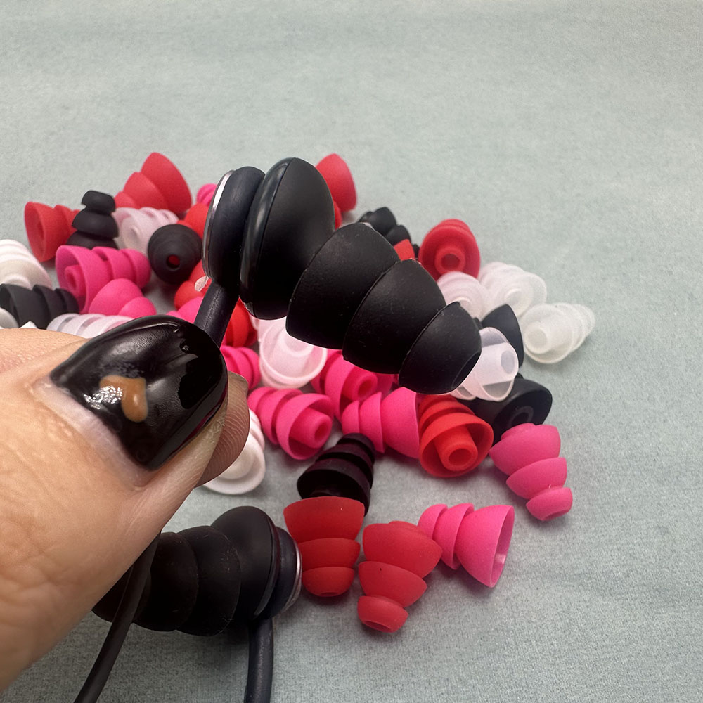 Écouteurs intra-auriculaires en Silicone à trois couches, oreillettes, embouts de bourgeon, bouchon d'oreille, 6 pièces/3 paires