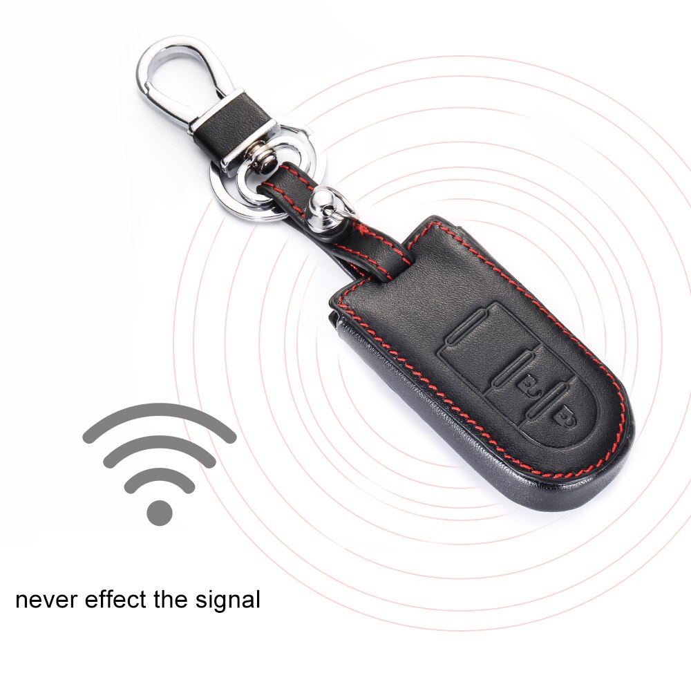 Otai Leren Sleutelhoes – Handgestikte Sleutelhanger Voor Toyota C-HR & Prius 2017-2018 (2 Knoppen)