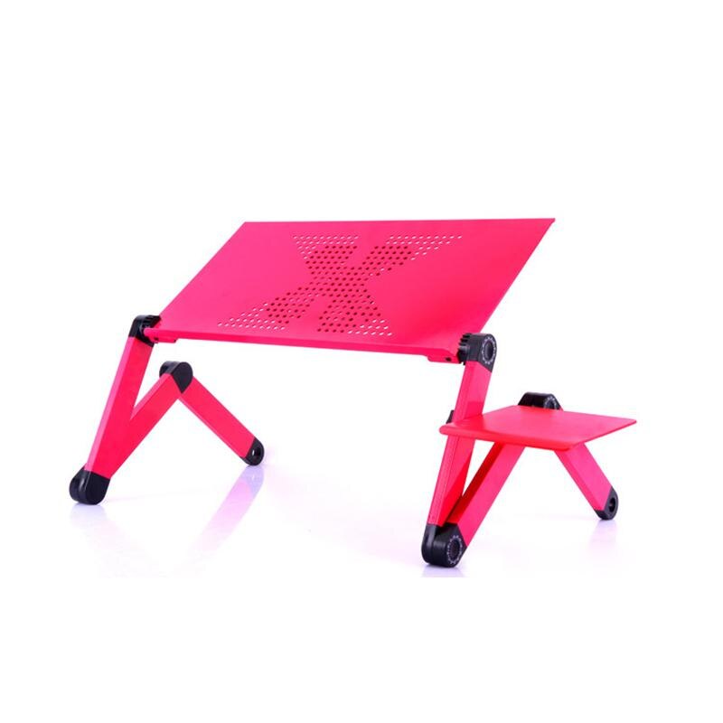 High Huality Foldable Computer Desks Bed Tray Laptop Notebook Lap Portable Vented Adjustable Stand PC Folding Desk Table: Red