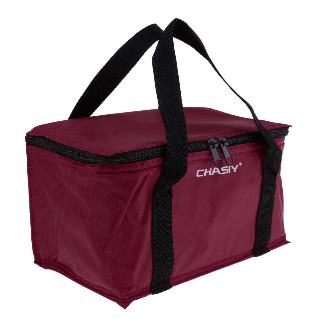 Insulated Outdoor Camping Food Thermal Cooler Tote Container Bag: Wine Red