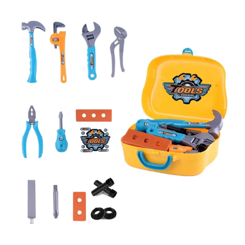 14Pcs Kinder Tragbare Toolbox Spielzeug Simulation Demontage Reparatur Tool Set Pretend Spielen Spielzeug Kit