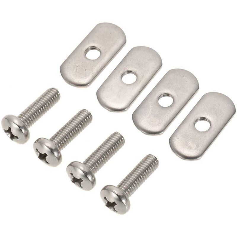 4 sæt kajak kano båd skruer + spor møtrikker rustfrit stål skinne / spor hardware gear montering udskiftning kajak tilbehør