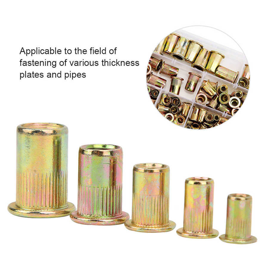 Rivet nuts rivet nut kit 120 Galvanized threaded flat fixing nuts M6 M8 M10 with plastic box fixing nuts