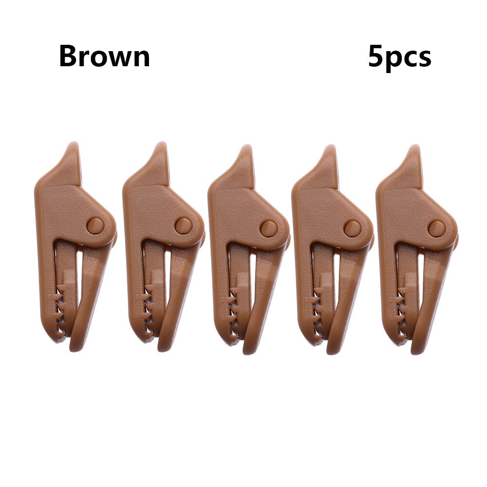 5/10 Uds Durable empresa de plástico Clip cocodrilo Clip de Clips para lona Camping tienda de máscaras para lonas al aire libre campamentos Kit: 5pcs brown