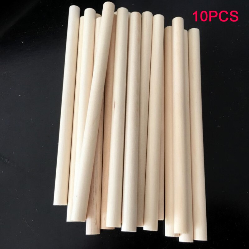 10*Wooden Dowel Rods Unfinished Hardwood Round Dowel Sticks Crafts DIY Projects