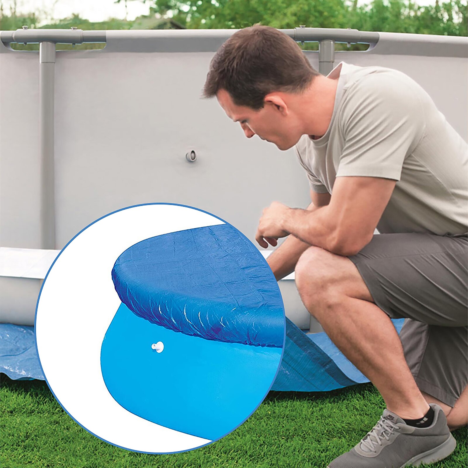 Large Size Swimming Pool Round Ground Cloth Lip Cover Dustproof Floor Cloth Mat Cover For Outdoor Villa Garden Pool Accessories