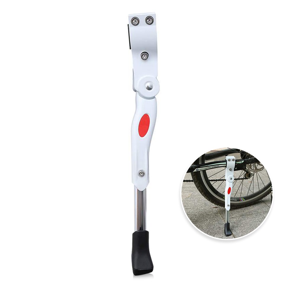 Justerbar aluminium cykel parkeringsstativ mountain road cykel support sidestativ cykeldele cykeltilbehør: Hvid