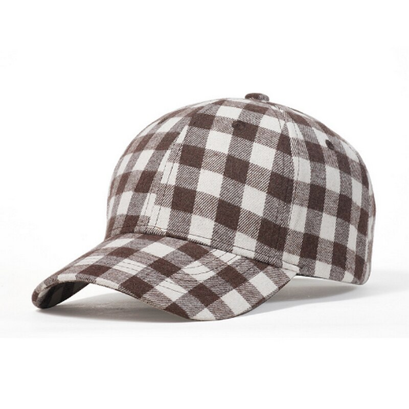 CLIMATE Plaid Baseball Cap Women Plaid Hat Cap Checks Cotton No Logo Hat Caps Classic Checks Cap Hat for Men Women