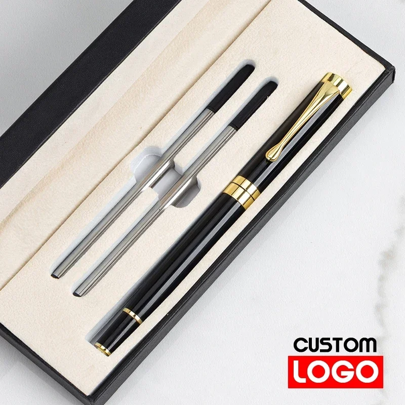 Box Packaging Luxury Metal Ballpoint Pens School Business Office Signature Roller Pen Student Stationery Supplies Writing: WHITE / Multi-Colored