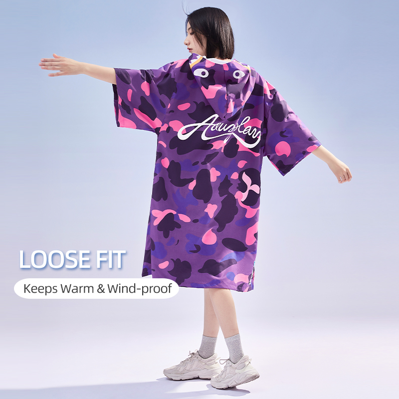 Aquaplay Surfen Poncho Strand schnell trocknende Decke Badet uch Hoodie Neopren anzug Umhang Schwimmen Surfen Modestil