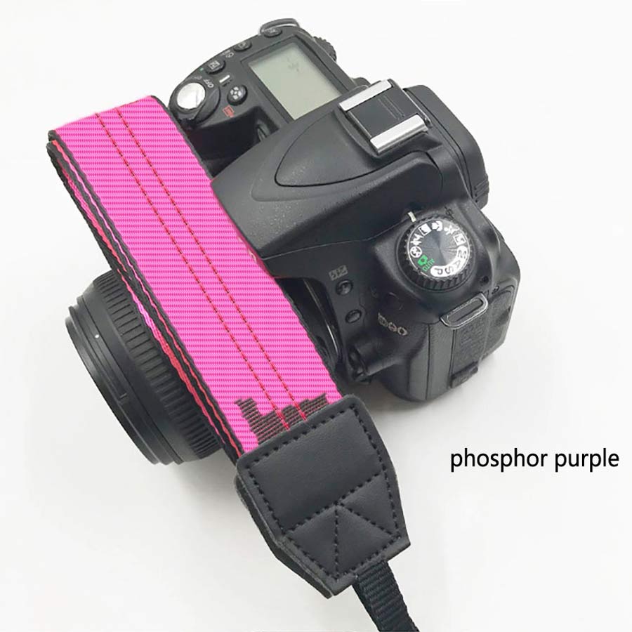 Sangle de cou en néoprène pour appareil Photo DSLR, pour Canon, Nikon, Pentax, Sony, Olympus, appareil Photo coloré: Phosphor-Purple