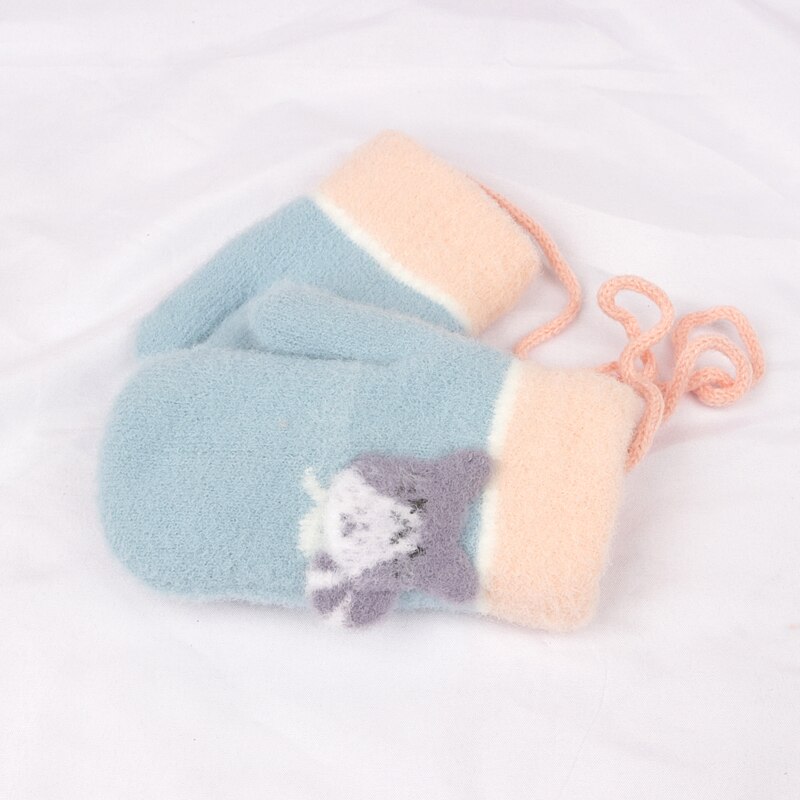Herbst Winter Warme Tasche Finger freundlicher Handschuhe Einfarbig Karikatur draussen Winddicht Junge Mädchen Zubehör Handschuhe freundlicher: 3