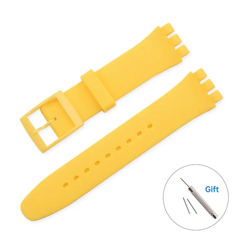 Correas de reloj de resina para hombre, accesorios, pulsera deportiva de goma resistente al agua, correa de silicona de 16, 17, 19, 20mm para Swatch GW164 GB274
