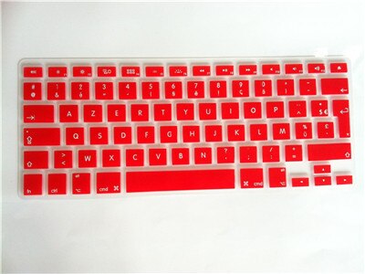 Couverture de Clavier en Silicone de couleur douce Azerty pour Mac Book Pro Macbook Air 13 "15" 17 "Air 13 pouces français Uk/Eu: red