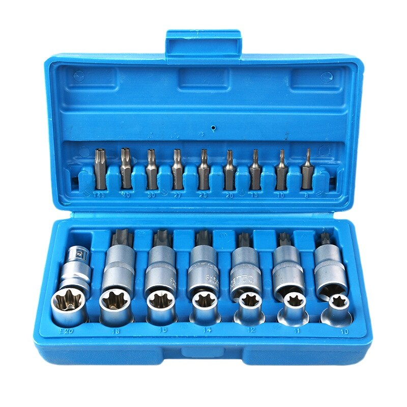 23PCS Hexagonal Plum Socket Wrench Hex Head Tsui Star Screwdriver Hex Bit Socket Set Screwdriver: Default Title
