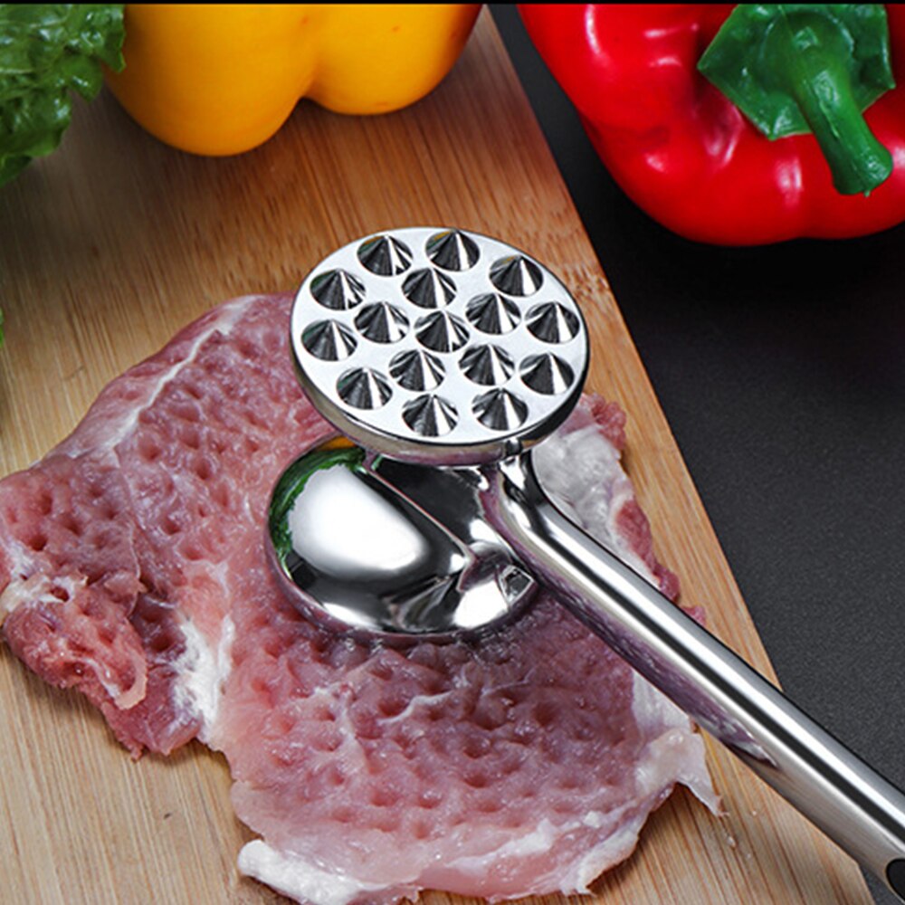 Maillet à viande en acier inoxydable, outil de cuisine pour attendrir le Steak et le bœuf