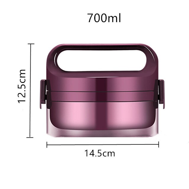 Roestvrij Staal Thermische Lunch Bento Box Voor Office Student Draagbare Multi Layer Picknick Voedsel Container Lekvrij Thermos Lunchbox: 1 Layer Red