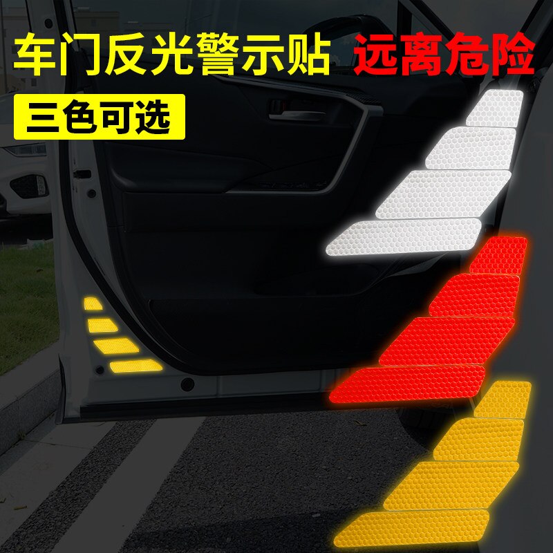 Pegatina reflectante para puerta de coche Toyota RAV4 , pegatina de advertencia de seguridad para puerta de coche, pegatinas decorativas reflectantes abiertas