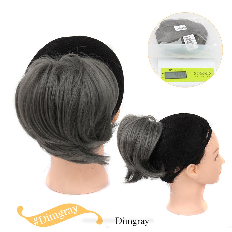 Extension de cheveux tousleo pour femmes | Extension de cheveux, queue de cheval avec bande de caoutchouc élastique, pour chignon: Dimgray