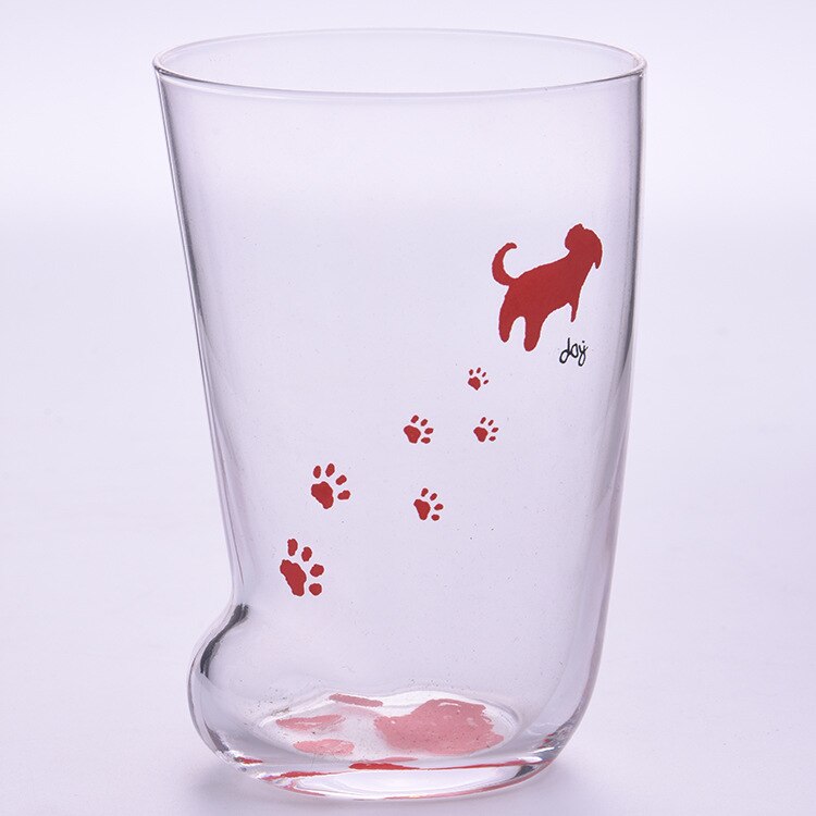 Søt frostet glass kopp katt pote form print kaffe krus print personlighet barn frokost melk kopp tumbler drikkeglass: En