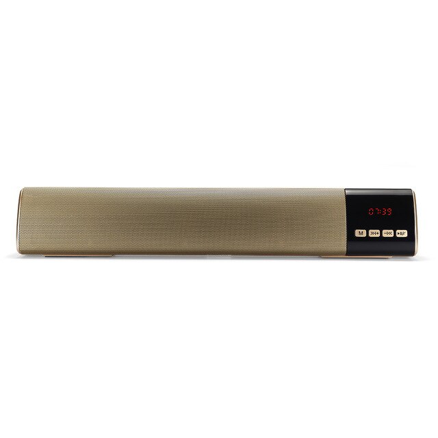 TV Bluetooth Speaker HiFi Portable Wireless Soundbar Subwoofer 3DStereo Column Music Center Home Theater System For the Computer: Gold
