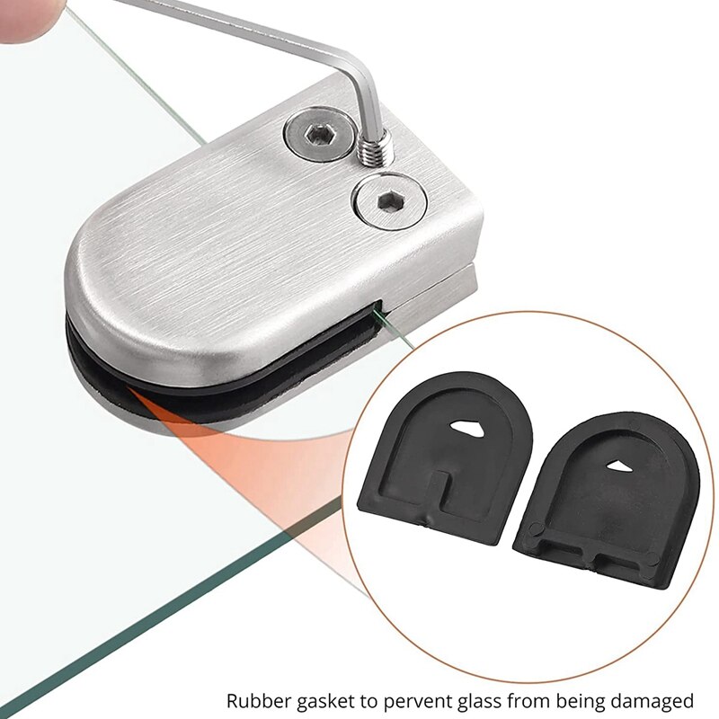 Stainless Steel Glass Clip 304 Stainless Steel Glass Clip Holder Terrain Plane Connector Glass Clip Size For 6-8Mm Glass