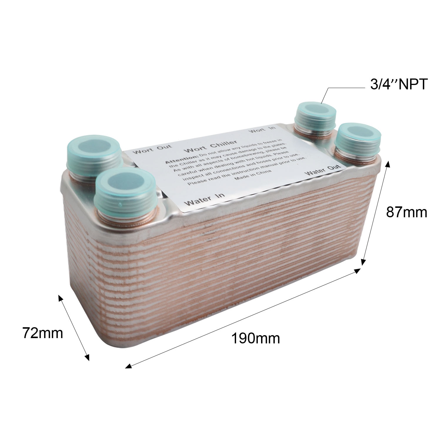 Homebrew Wort Chiller 11/20/30/40 Plates Heat Exchanger beer brewing 304 Stainless Steel High Efficient