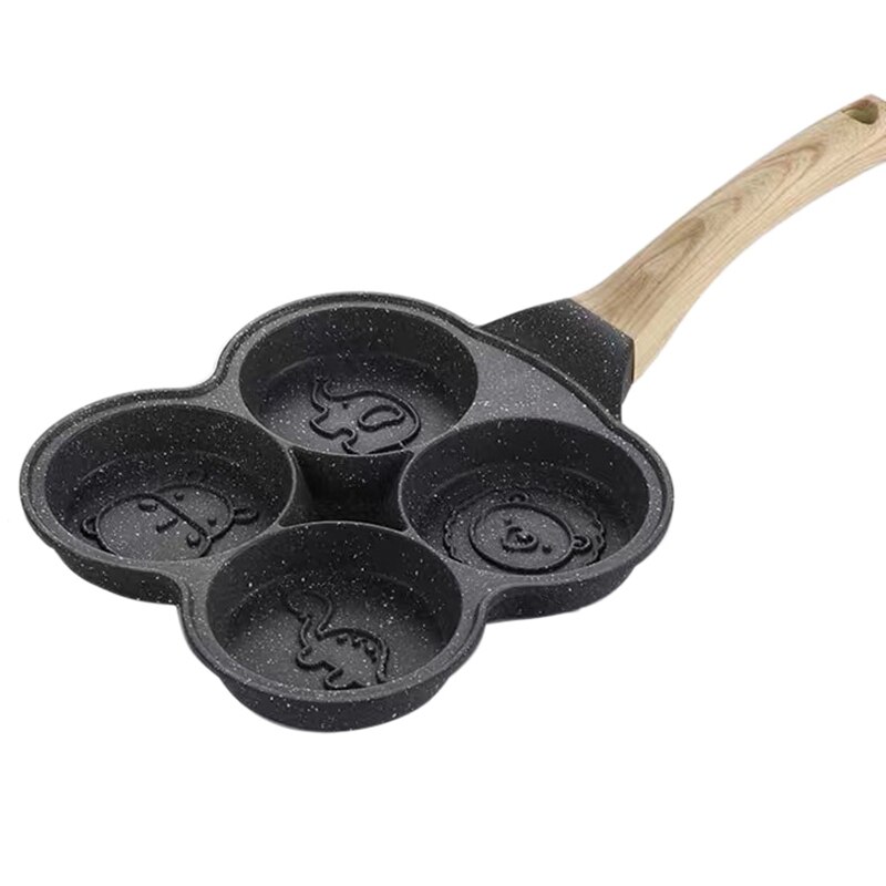 4 Holes Omelet Pan Non-Stick Griddle Maker Pancake Pan Egg Ham Pans Breakfast Kitchen Cooking Pan: Default Title