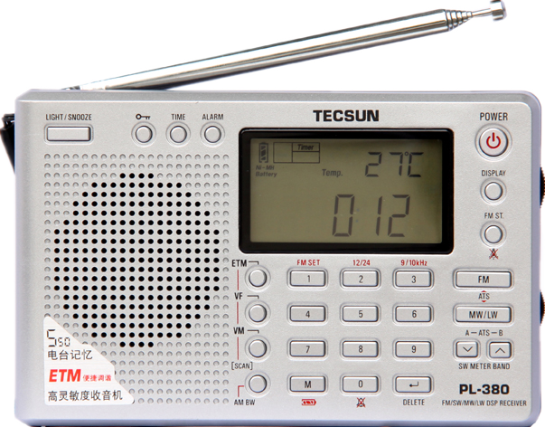 Tecsun PL 380 DSP profesjonalne radio FM/LW/SW/MW cyfrowy przenośny pełny zespół stereofoniczny dobra jakość dźwięku odbiornik jako prezent dla rodzica