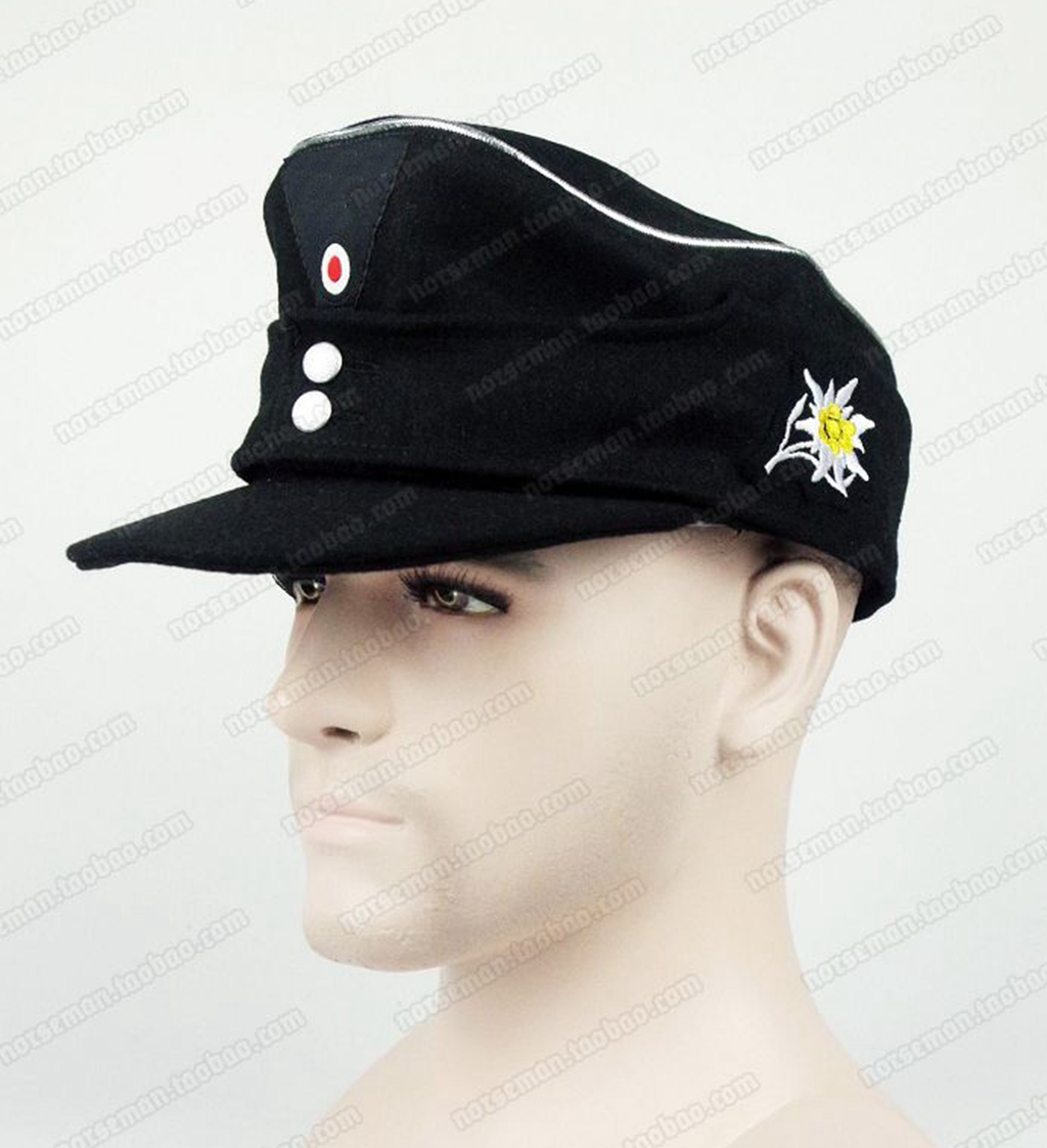 Casquette militaire en laine PANZER M43 avec broderie EDELWEISS, casquette de montagne allemande de la seconde guerre mondiale