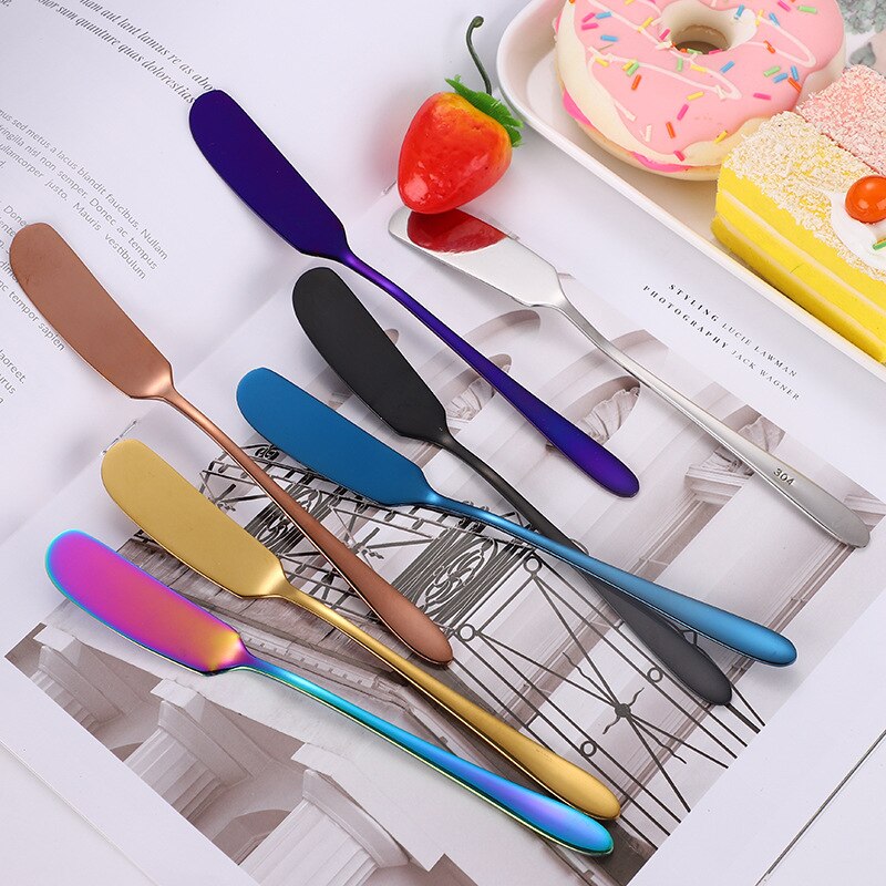 1PC Butter Knife Stainless Steel Kitchen Cheese Knife Silver Dessert Tools Jam Spreader Utensil Cutlery Dessert Tools for Toast