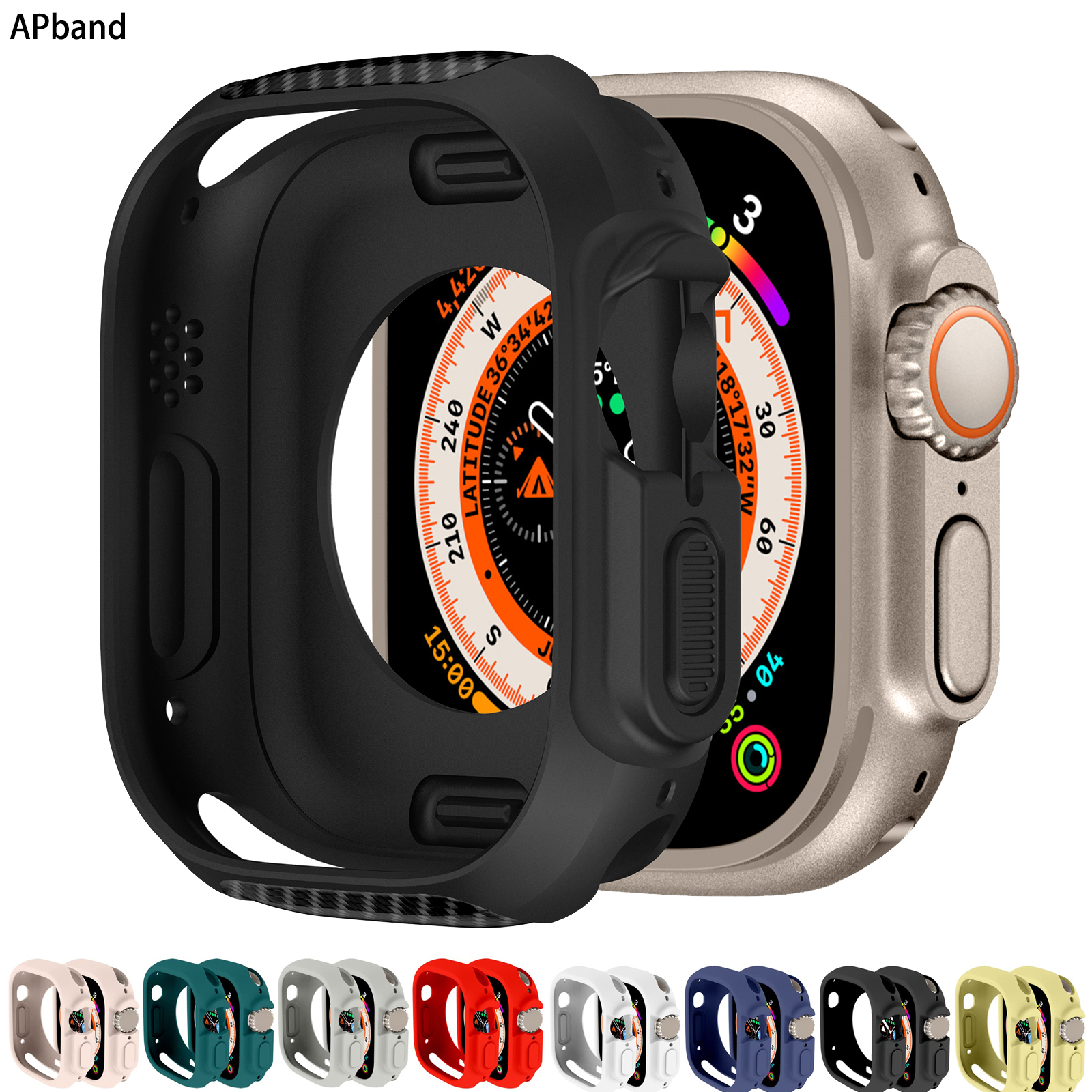 Deksel til eple se ultra 49mm smartklokke beskyttende tpu silikonbeskytter støtfanger tilbehør iwatch serie ultra 49 mm deksel