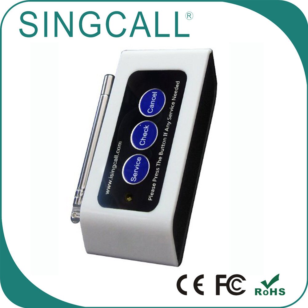 SINGCALL Wireless Calling System Can be Fixed on the Desktop Wall, Strong Signal Caller APE830 White