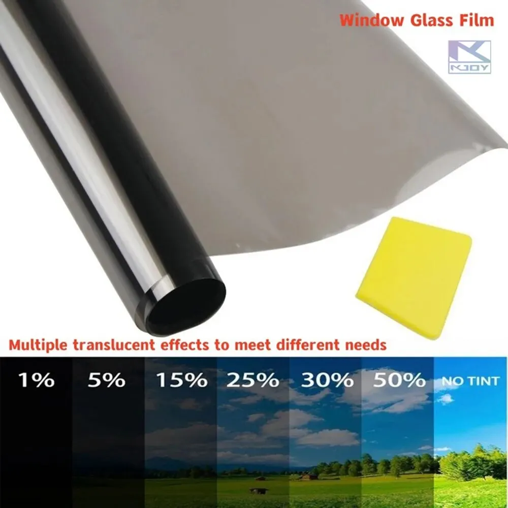 Láminas negras para ventana de coche VLT de 3M x 50CM, película tintada para ventana de casa, Protector Solar UV, películas adhesivas, caja de palo de algodón perlado PAC