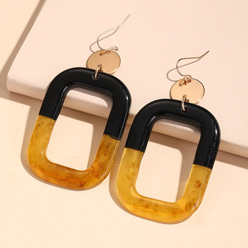 Nueva tendencia, pendientes grandes colgantes para mujer, joyería de , pendientes largos geométricos acrílicos coreanos para mujer, Brincos Retro de verano: VERMEIL
