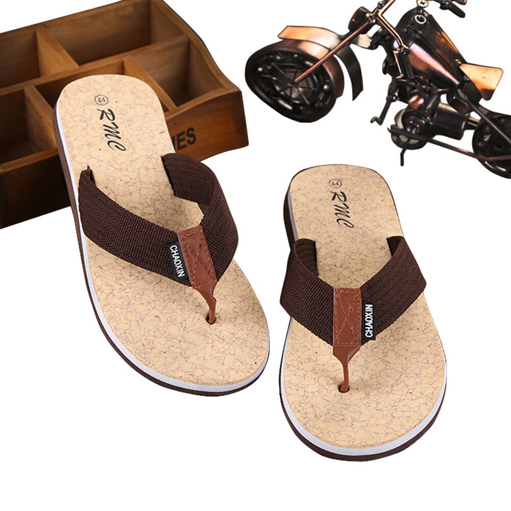Chanclas planas antideslizantes para hombre, sandalias de playa de verano, calzado de