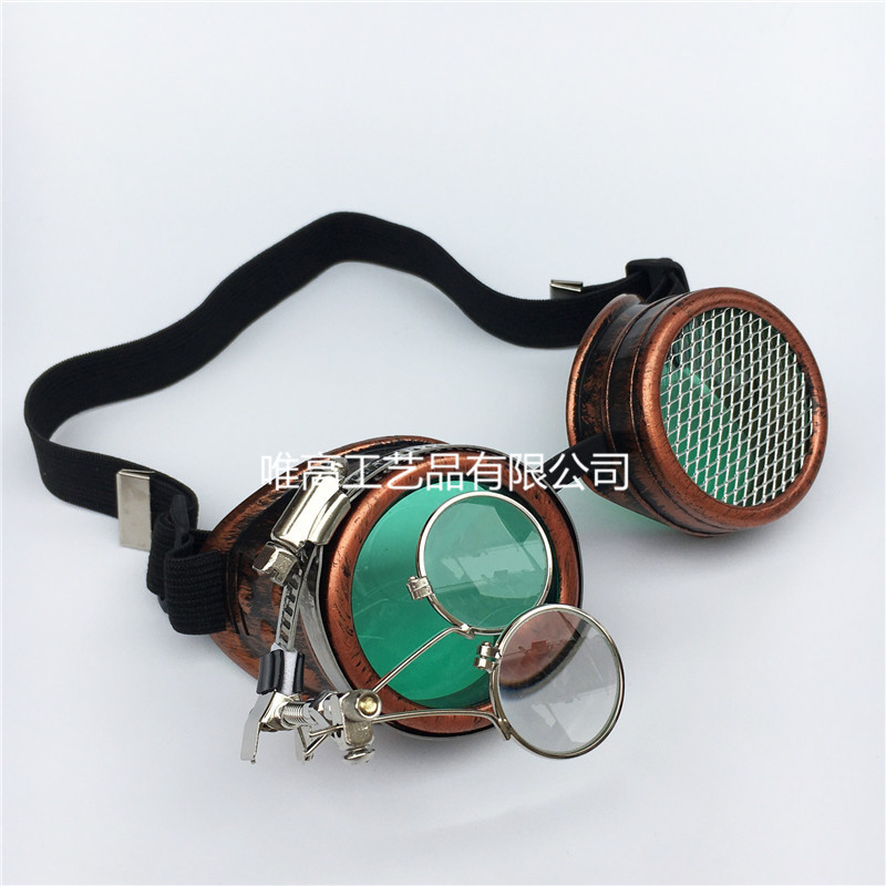 Steampunk gotische stijl spiegellens met vergrootglas decoratieve cosplay podium rekwisiet bril motorfiets
