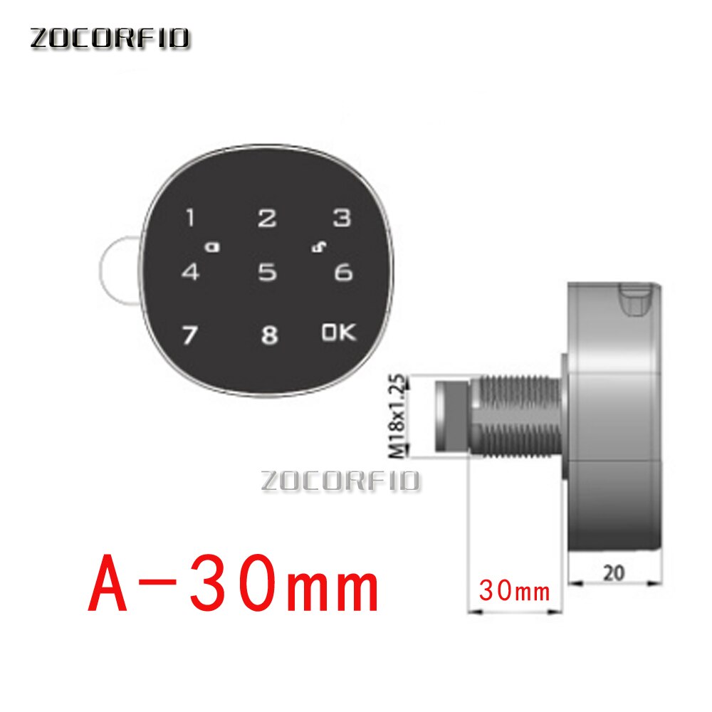 The newest Confused password function Touch Keypad Password Metal 8 Digital Electronic Cabinet locker lock: A30mm